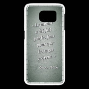 Coque Samsung Galaxy S6 edge Fous sages Vert Citation Oscar Wilde