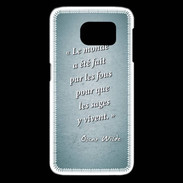 Coque Samsung Galaxy S6 edge Fous sages Turquoise Citation Oscar Wilde