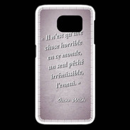 Coque Samsung Galaxy S6 edge Horrible ennui Rose Citation Oscar Wilde