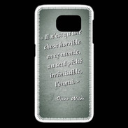 Coque Samsung Galaxy S6 edge Horrible ennui Vert Citation Oscar Wilde
