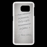 Coque Samsung Galaxy S6 edge Jeuness folie Gris Citation Oscar Wilde