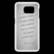 Coque Samsung Galaxy S6 edge Les vieux Gris Citation Oscar Wilde