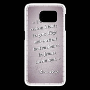 Coque Samsung Galaxy S6 edge Les vieux Rose Citation Oscar Wilde