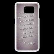 Coque Samsung Galaxy S6 edge Les vieux Violet Citation Oscar Wilde