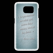 Coque Samsung Galaxy S6 edge Pessimiste Turquoise Citation Oscar Wilde