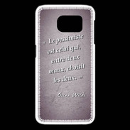 Coque Samsung Galaxy S6 edge Pessimiste Violet Citation Oscar Wilde