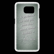 Coque Samsung Galaxy S6 edge Pessimiste Vert Citation Oscar Wilde
