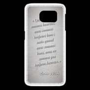 Coque Samsung Galaxy S6 edge Bons heureux Gris Citation Oscar Wilde
