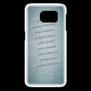 Coque Samsung Galaxy S6 edge Bons heureux Turquoise Citation Oscar Wilde