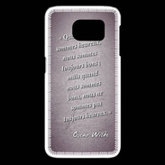 Coque Samsung Galaxy S6 edge Bons heureux Violet Citation Oscar Wilde