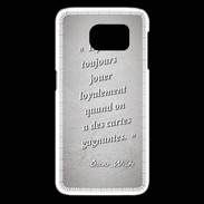 Coque Samsung Galaxy S6 edge Cartes gagnantes Gris Citation Oscar Wilde