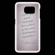 Coque Samsung Galaxy S6 edge Croire Rose Citation Oscar Wilde