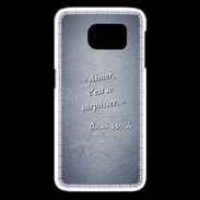 Coque Samsung Galaxy S6 edge Aimer Bleu Citation Oscar Wilde