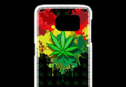 Coque Samsung Galaxy S6 edge Feuille de cannabis et cœur Rasta