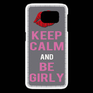 Coque Samsung Galaxy S6 edge Keep Calm Girl Gris