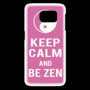 Coque Samsung Galaxy S6 edge Keep Calm Be Zen Rose