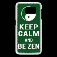 Coque Samsung Galaxy S6 edge Keep Calm Be Zen Vert