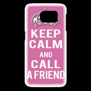 Coque Samsung Galaxy S6 edge Keep Calm Call Rose