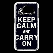Coque Samsung Galaxy S6 edge Keep Calm Carry on Noir
