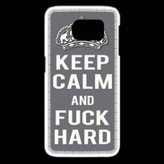 Coque Samsung Galaxy S6 edge Keep calm Fuck hard Gris