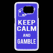 Coque Samsung Galaxy S6 edge Keep Calm Gamble Bleu
