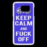 Coque Samsung Galaxy S6 edge Keep Calm Fuck off bleu