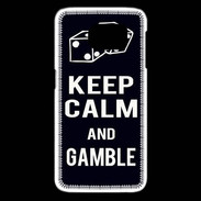 Coque Samsung Galaxy S6 edge Keep Calm Gamble Noir