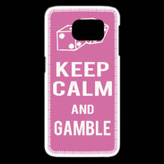Coque Samsung Galaxy S6 edge Keep Calm Gamble Rose