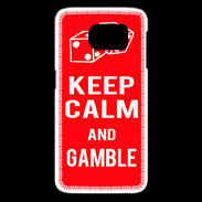 Coque Samsung Galaxy S6 edge Keep Calm Gamble Rouge