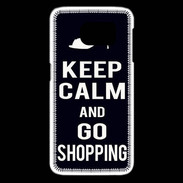 Coque Samsung Galaxy S6 edge Keep Calm Go Shopping Noir