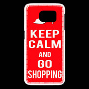 Coque Samsung Galaxy S6 edge Keep Calm Go Shopping Rouge