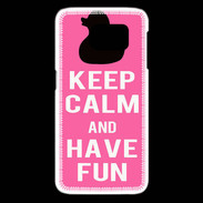 Coque Samsung Galaxy S6 edge Keep Calm Have fun Rose