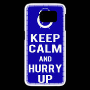 Coque Samsung Galaxy S6 edge Keep Calm Hurry up Bleu