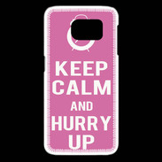 Coque Samsung Galaxy S6 edge Keep Calm Hurry up Rose