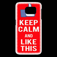 Coque Samsung Galaxy S6 edge Keep Calm Like This Rouge