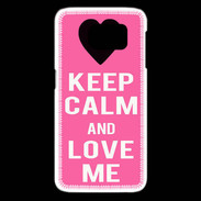 Coque Samsung Galaxy S6 edge Keep Calm Love me Rose