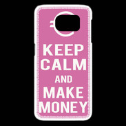 Coque Samsung Galaxy S6 edge Keep Calm Make money Rose