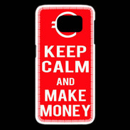 Coque Samsung Galaxy S6 edge Keep Calm Make money Rouge