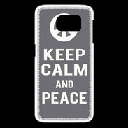 Coque Samsung Galaxy S6 edge Keep Calm Peace Gris