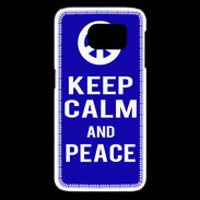 Coque Samsung Galaxy S6 edge Keep Calm Peace Bleu