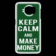 Coque Samsung Galaxy S6 edge Keep Calm Make money Vert