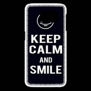 Coque Samsung Galaxy S6 edge Keep Calm Smile Noir