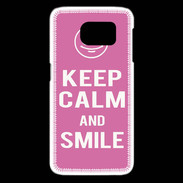 Coque Samsung Galaxy S6 edge Keep Calm Smile Rose