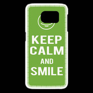 Coque Samsung Galaxy S6 edge Keep Calm Smile Vert