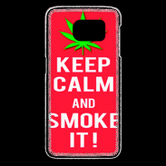 Coque Samsung Galaxy S6 edge Keep Calm Smoke Rouge