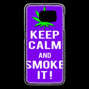 Coque Samsung Galaxy S6 edge Keep Calm Smoke it Violet