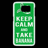 Coque Samsung Galaxy S6 edge Keep Calm Take Banana Vert