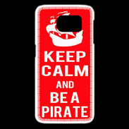 Coque Samsung Galaxy S6 edge Keep Calm Be a Pirate Rouge