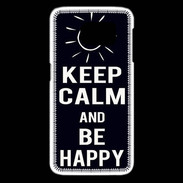 Coque Samsung Galaxy S6 edge Keep Calm Be Happy Noir