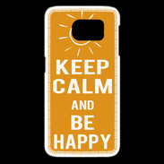 Coque Samsung Galaxy S6 edge Keep Calm Be Happy Orange